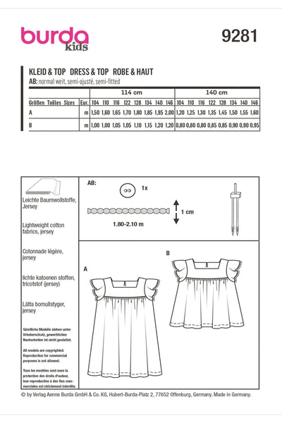 Burda - 9281 Children's Top & Dress