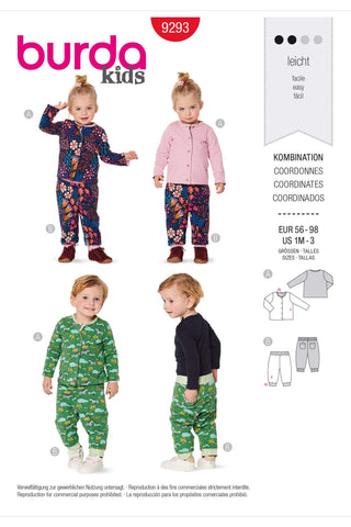 Burda - 9293 Babies' Jacket – Trousers or Pants – Reversible