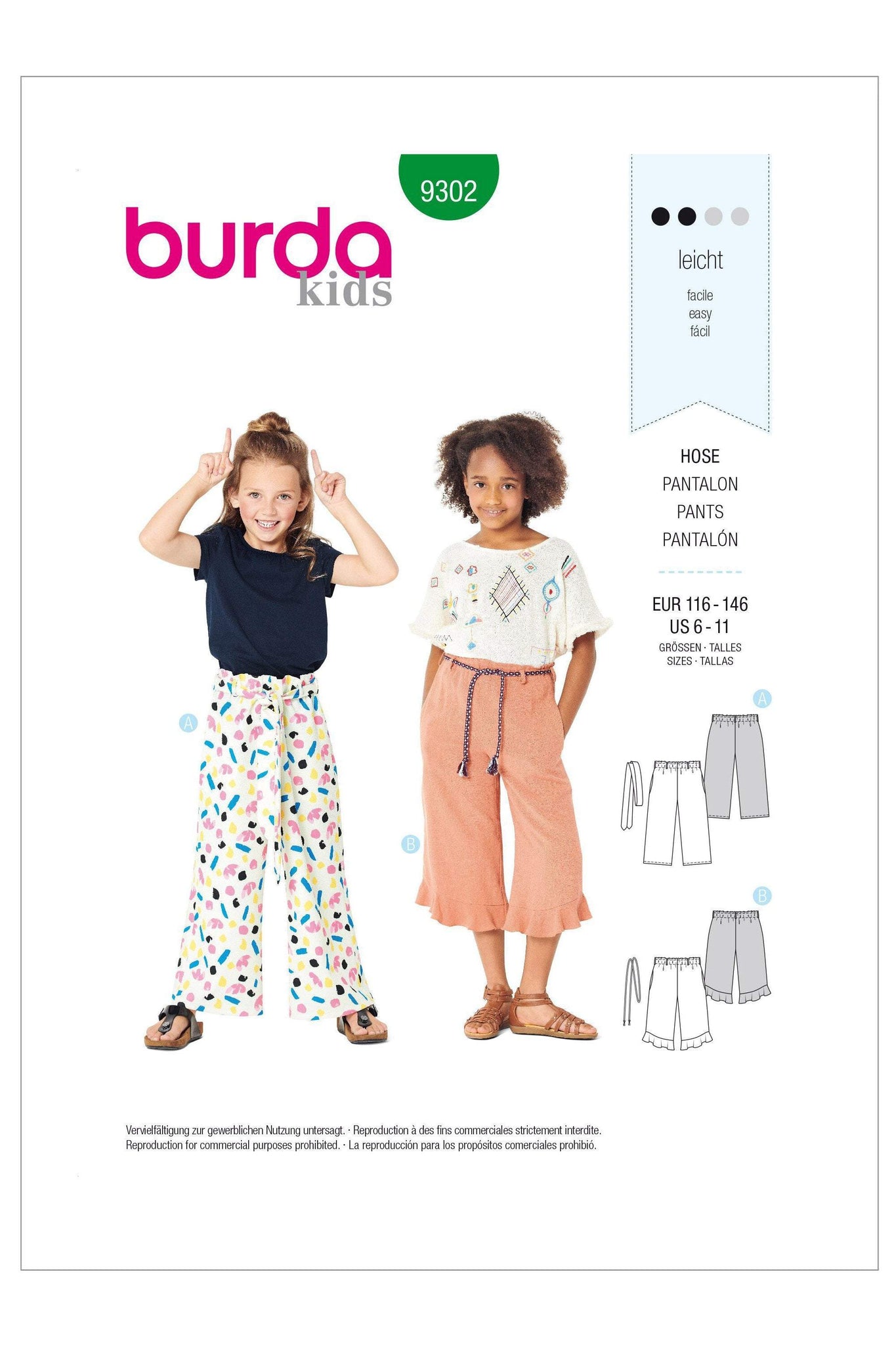Burda - 9302 Children's Pull-on Pants