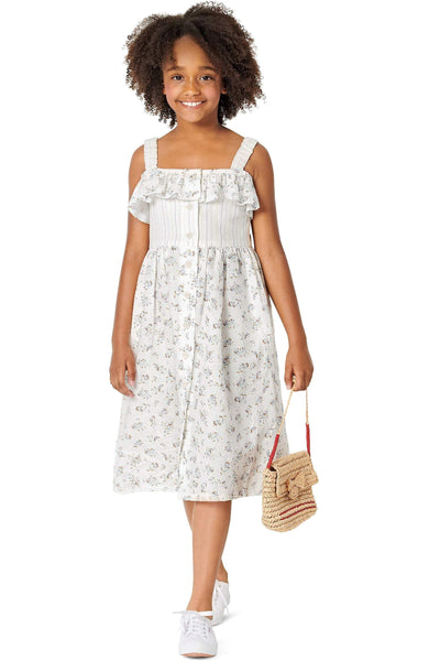 Burda - 9304 Pinafore Dress with Front Button Fastening and Gathered Skirt