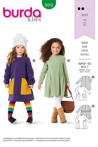 Burda - 9310 Child Dress with Pockets - Overskirt