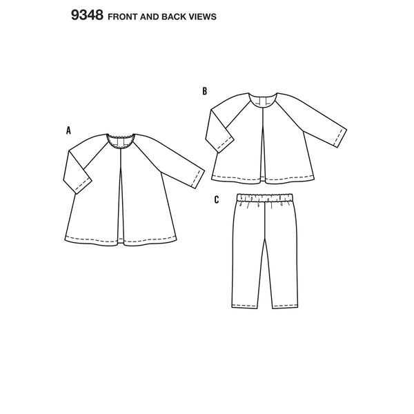 Burda - 9348 Toddler Dress, Shirt & Pants