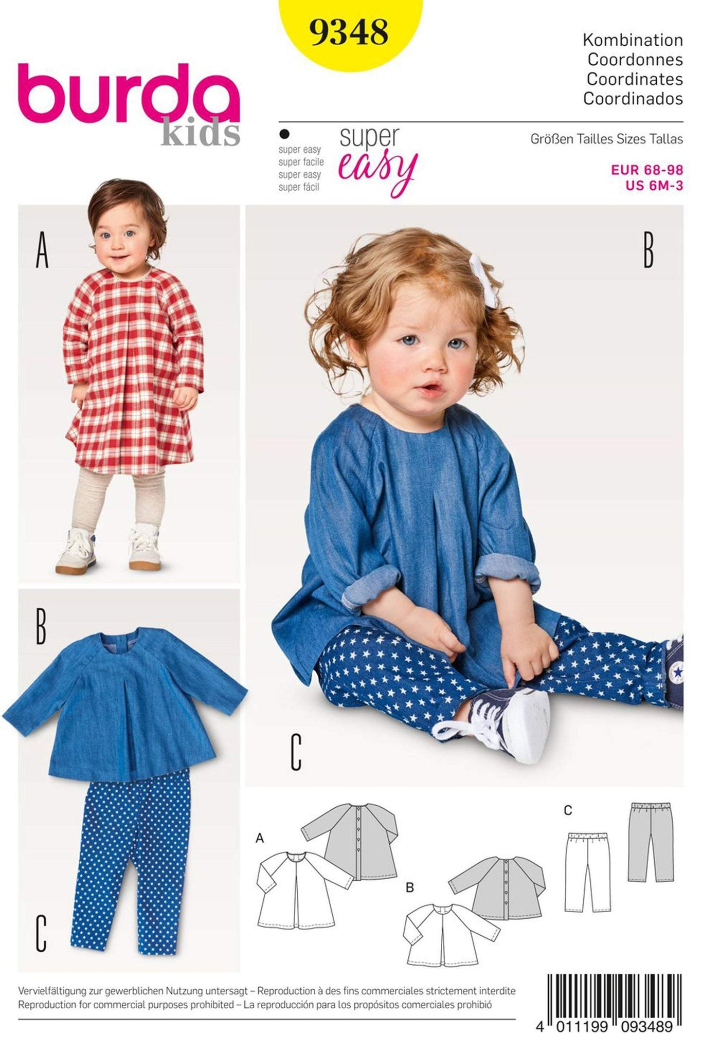 Burda - 9348 Toddler Dress, Shirt & Pants