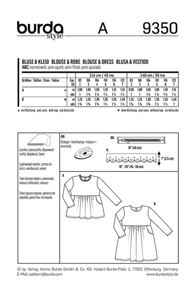 Burda - 9350 Child Dress & Top