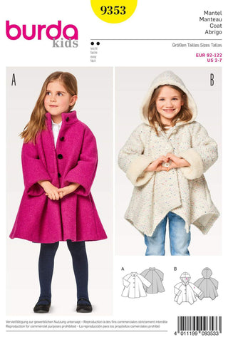 Burda - 9353 Child Girl Coat