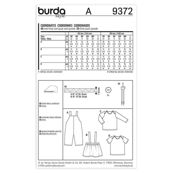 Burda - 9372 Child Coordinates
