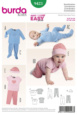 Burda - 9423 Baby Coordinate Unisex