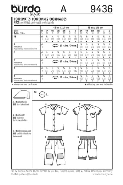 Burda - 9436 Child Coordinates