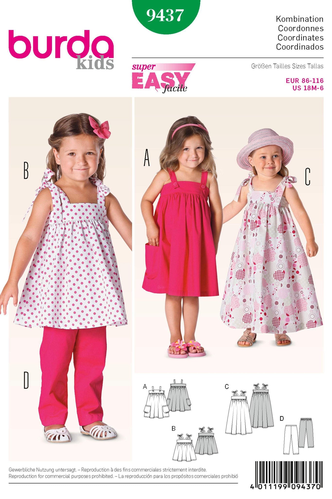 Burda - 9437 Child Coordinates