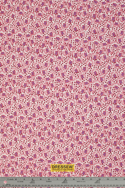 Butterfly Flannelette White / Berry