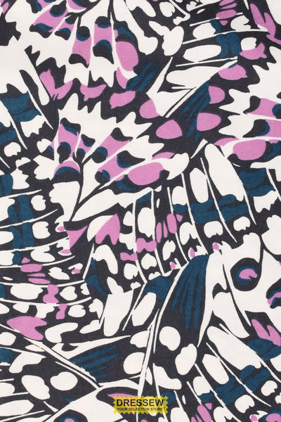 Butterfly Wings Flannelette White / Multi