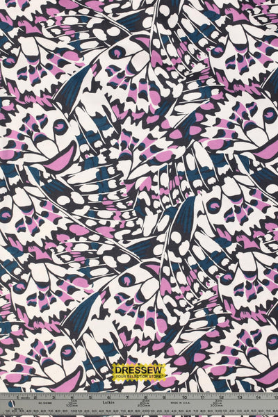 Butterfly Wings Flannelette White / Multi