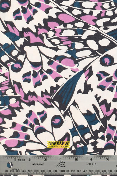 Butterfly Wings Flannelette White / Multi