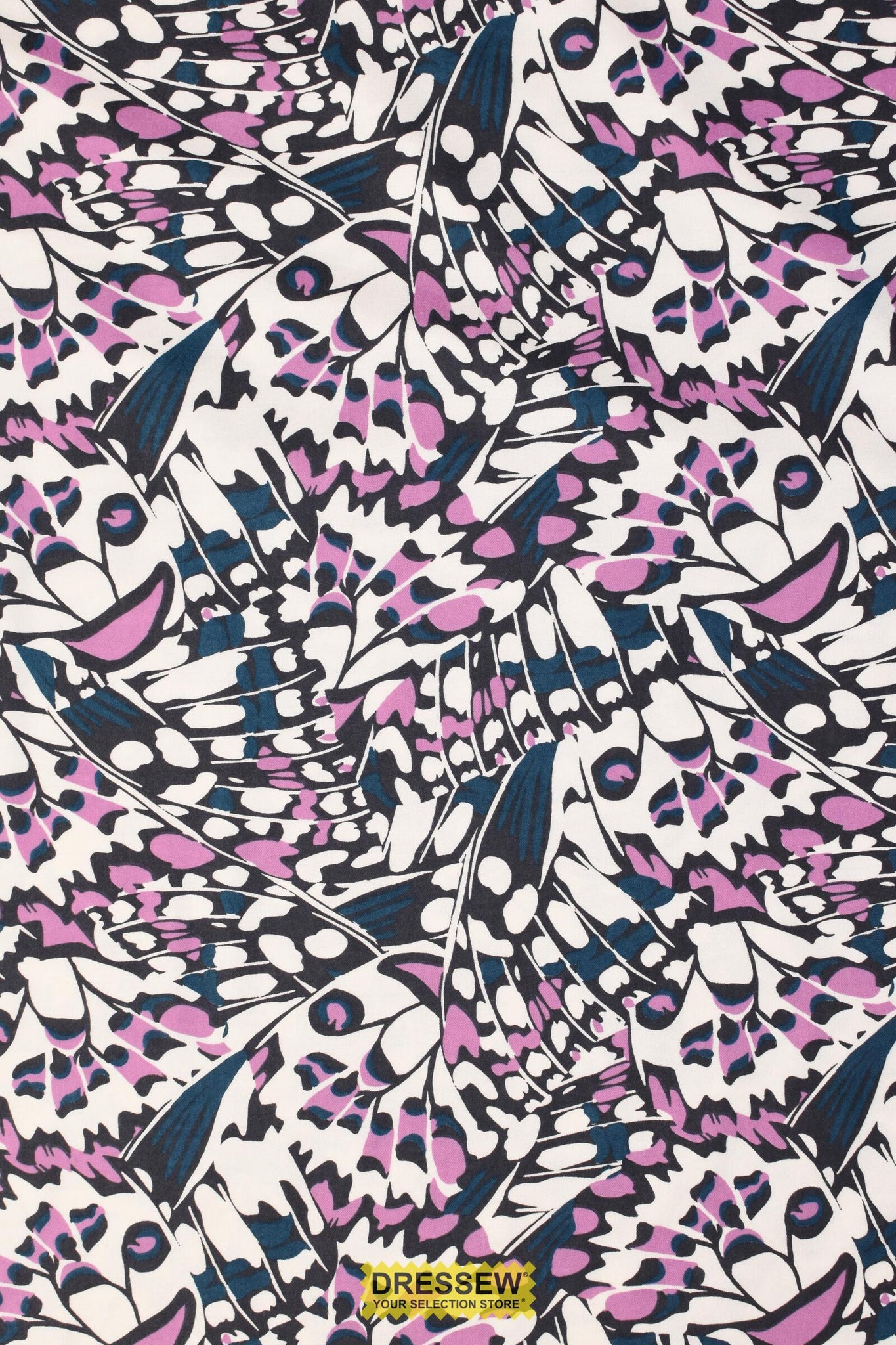 Butterfly Wings Flannelette White / Multi