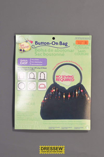 Button-On Bag Black Twill