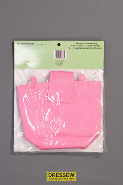 Button-On Bag Pink Twill