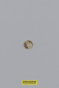 Buttons - 9mm (3/8") Size 14 - 4 Hole - Horn