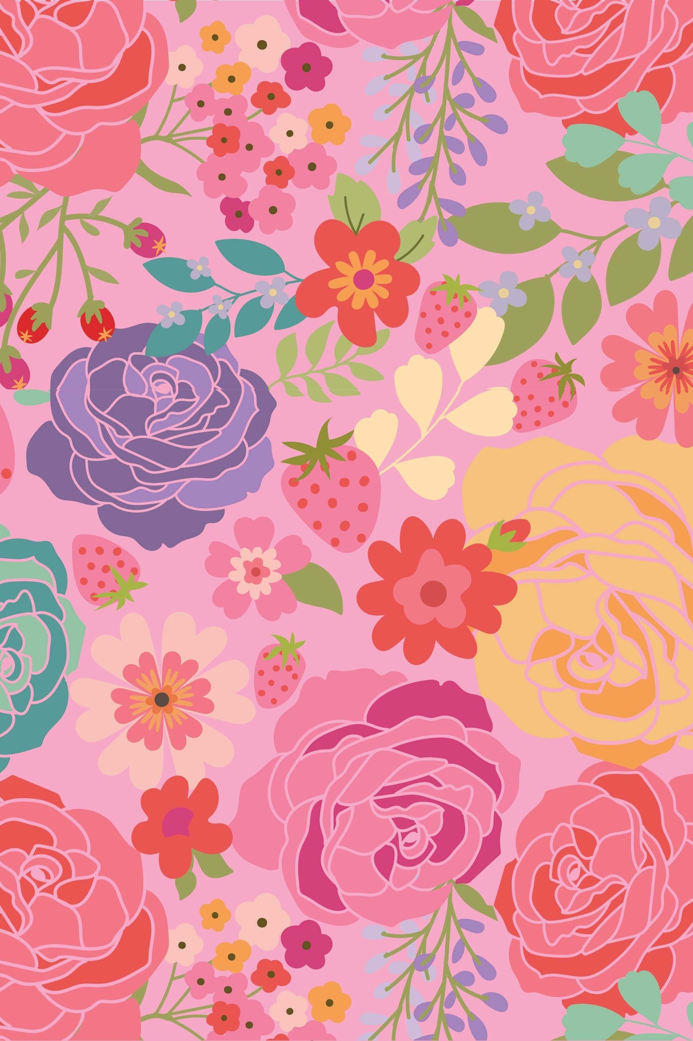 Calico Cowgirls Texas Rose By Lori Woods For Poppie Cotton Pink / Multi