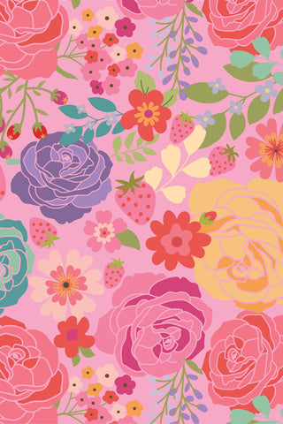 Calico Cowgirls Texas Rose By Lori Woods For Poppie Cotton Pink / Multi