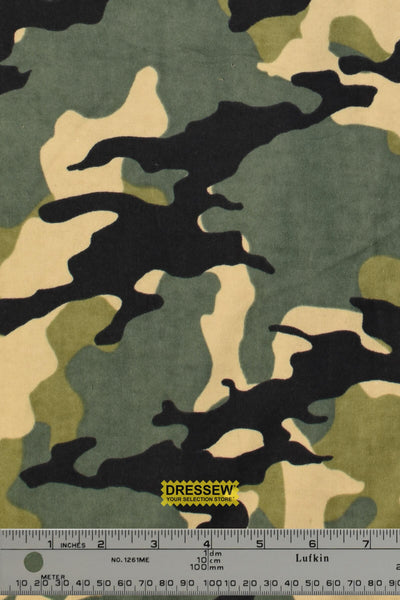 Camouflage Flannelette Olive / Black