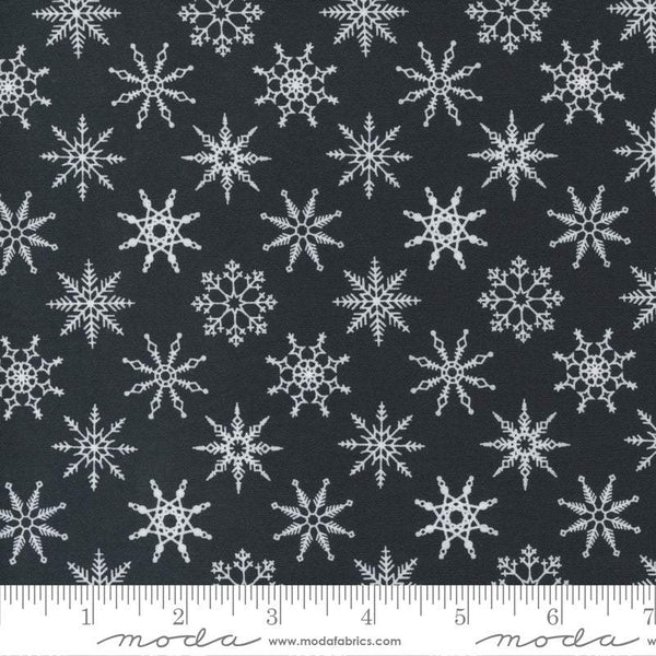 Candy Cane Lane Snowflakes By April Rosenthal For Moda Charcoal
