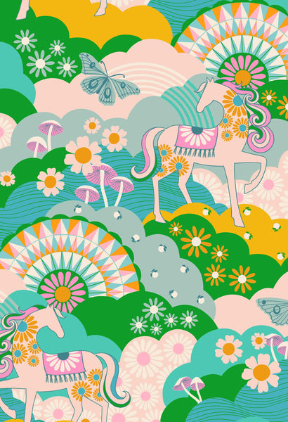 Carousel Daydreamer Landscape By Melody Miller Of Ruby Star Society For Moda Turquoise