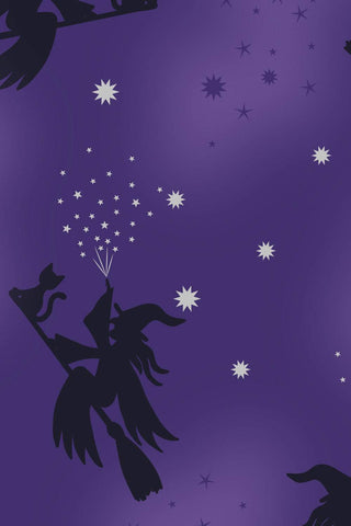 Cast A Spell Flying Witches By Lewis & Irene Purple / Metallic