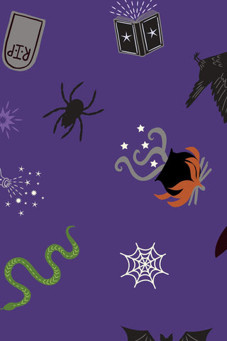 Cast A Spell Spooky Halloween By Lewis & Irene Purple / Metallic