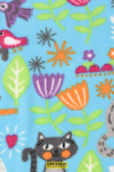Cat Polar Fleece Aqua / Multi