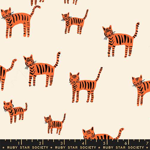 Catnap Tiger Stripes By Alexia Abegg Of Ruby Star Society For Moda Orange