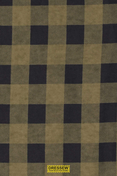 Check Flannelette Khaki / Black