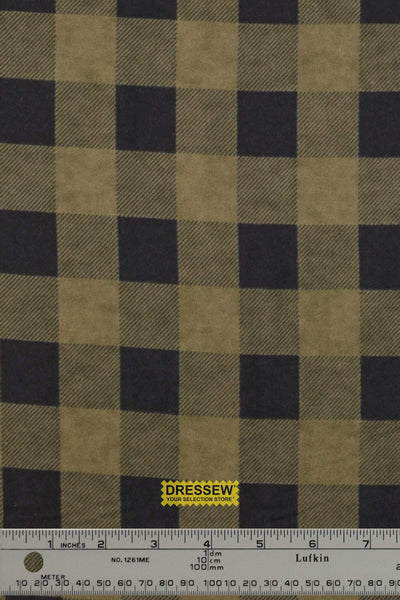 Check Flannelette Khaki / Black