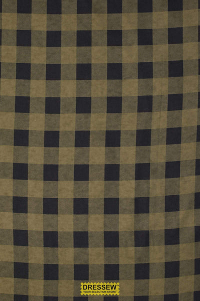 Check Flannelette Khaki / Black