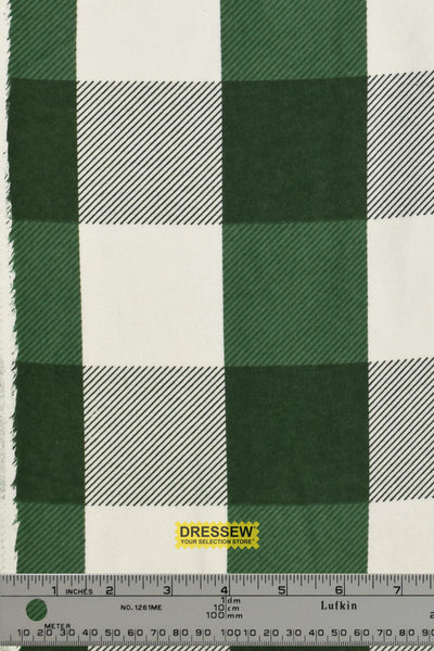 Check Flannelette White / Forest