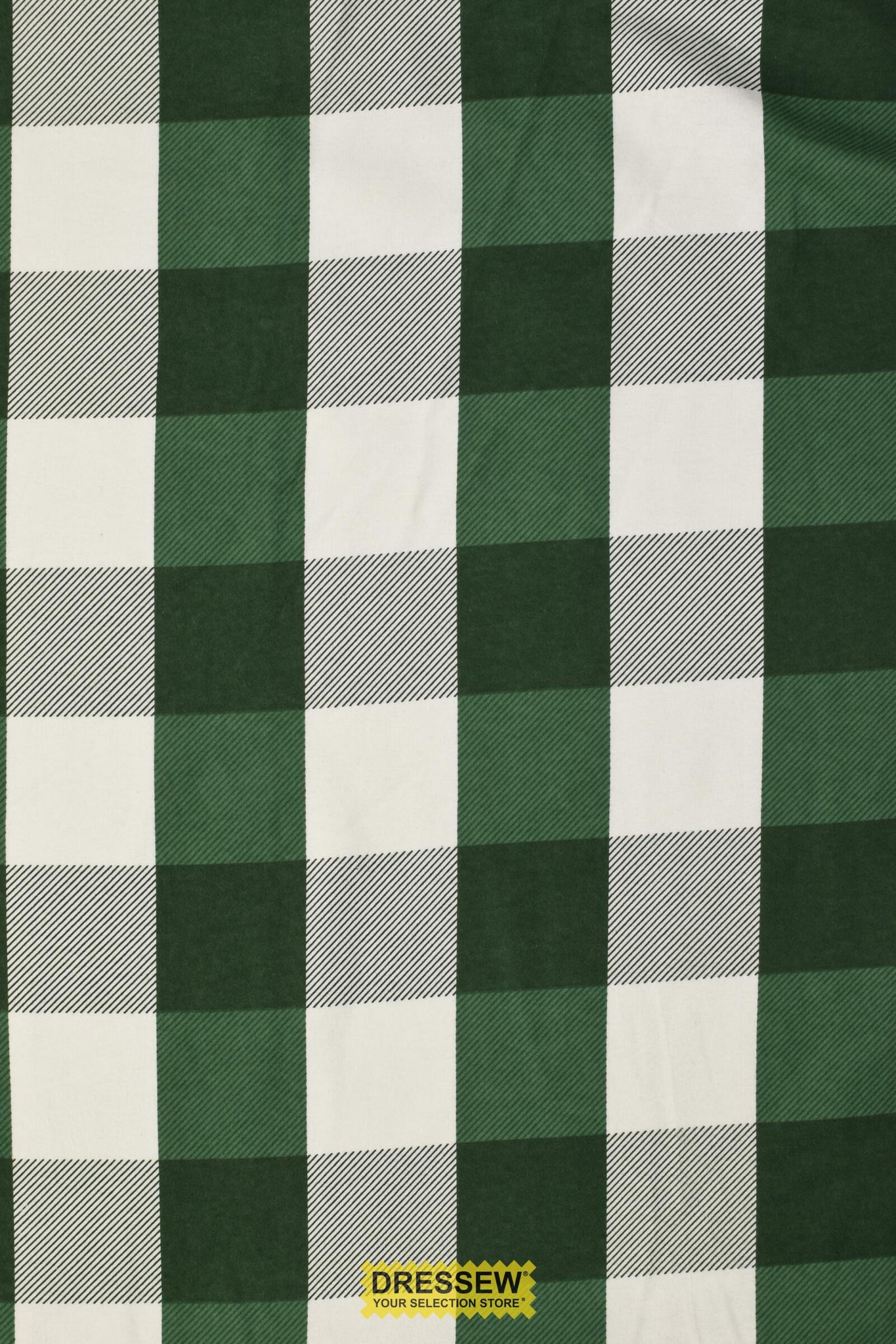 Check Flannelette White / Forest