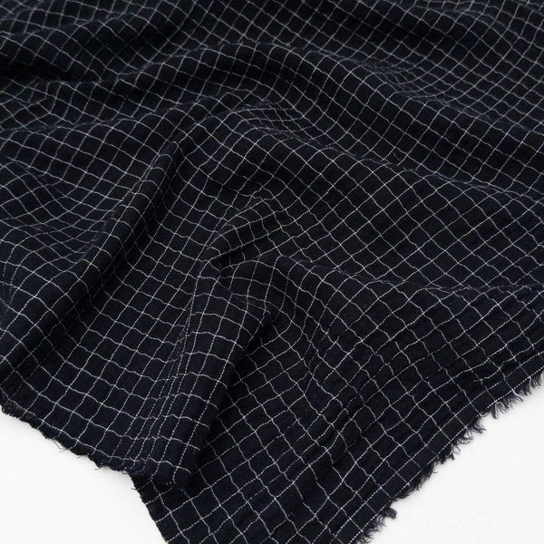 Check Organic Double Gauze Black / Natural