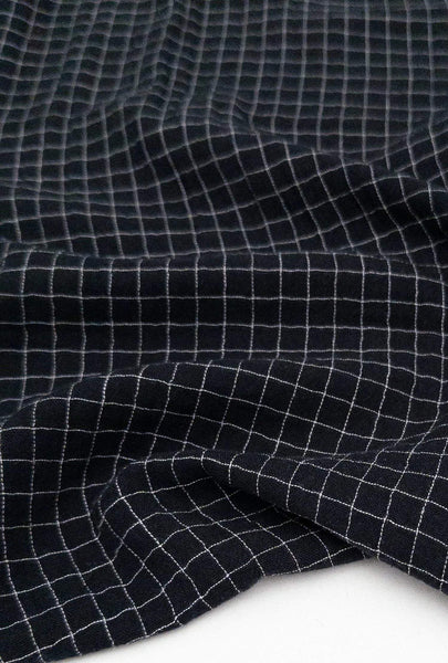 Check Organic Double Gauze Black / Natural