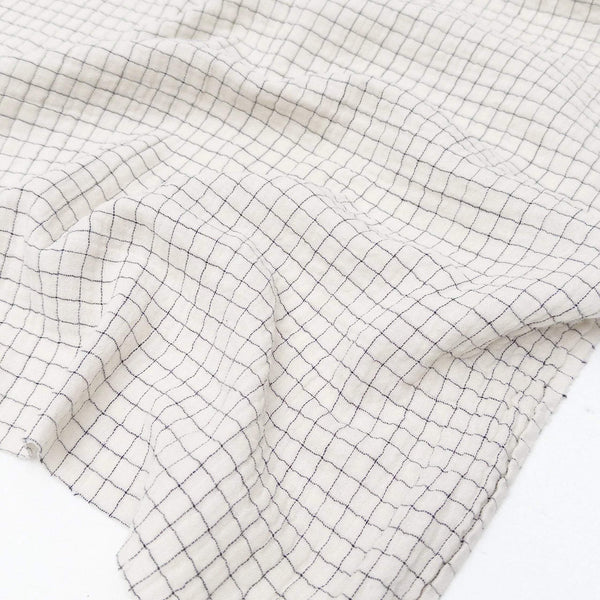 Check Organic Double Gauze Natural / Black
