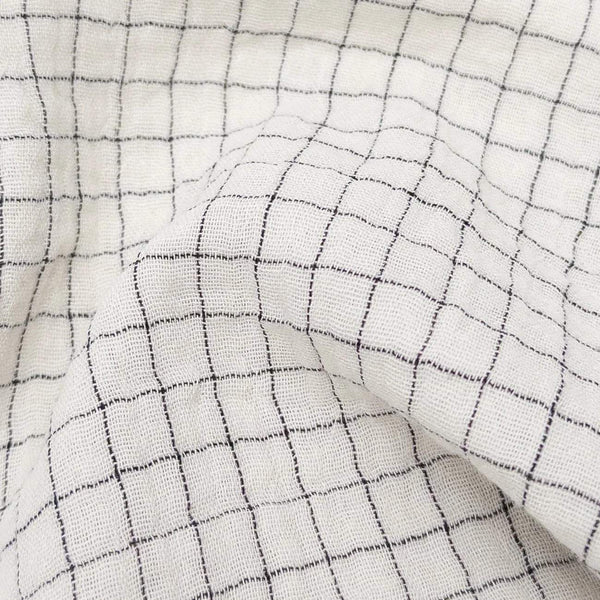 Check Organic Double Gauze Natural / Black