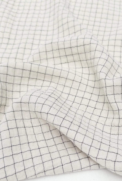 Check Organic Double Gauze Natural / Black