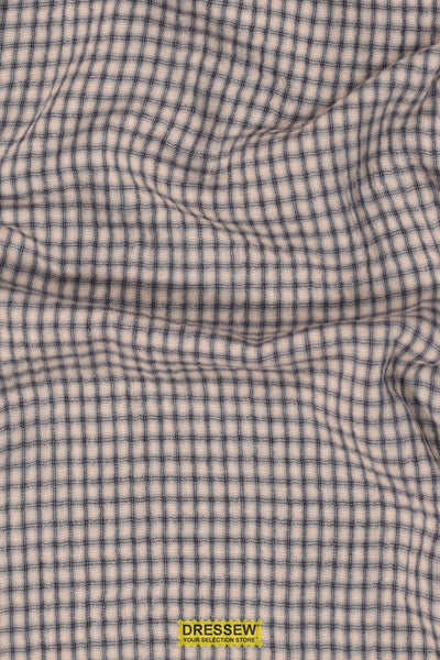 Check Organic Double Gauze Oatmeal / Chambray