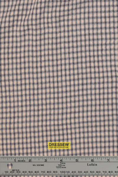 Check Organic Double Gauze Oatmeal / Chambray