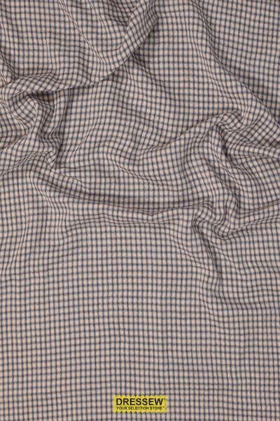Check Organic Double Gauze Oatmeal / Chambray