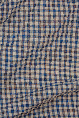Check Seersucker Turquoise / Natural