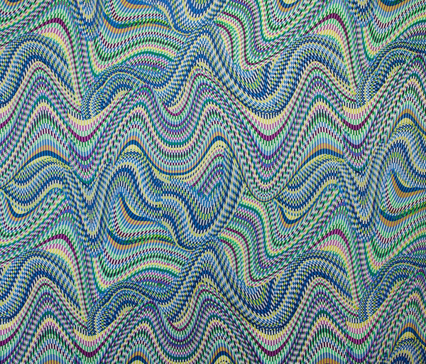 Checkered Waves Silky Satin Blue / Purple