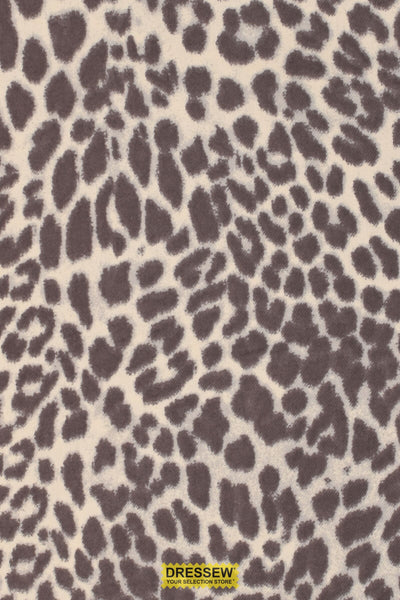 Cheetah Print Flannelette Ivory / Taupe