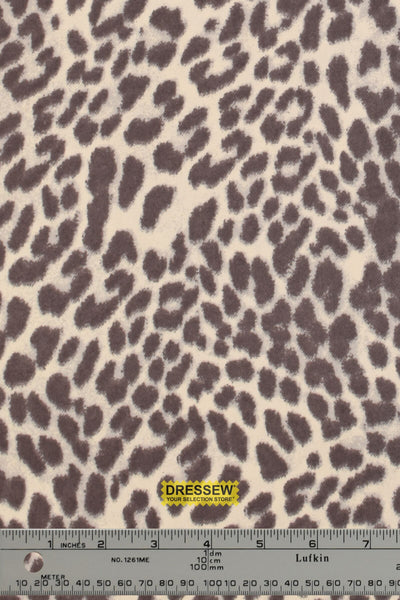 Cheetah Print Flannelette Ivory / Taupe