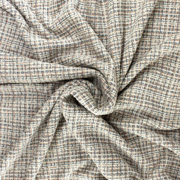 Chenille Tweed Ivory / Navy / Brown