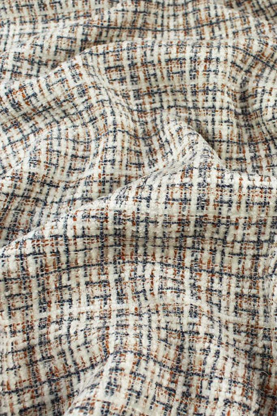 Chenille Tweed Ivory / Navy / Brown