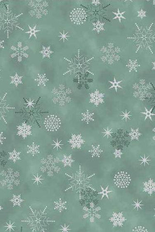 Christmas Is Near Snowflakes By Stof Seafoam / Silver